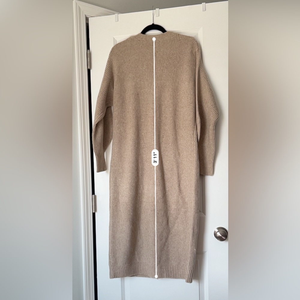 Taupe Knit Cardigan Dress - Picture 3 of 4